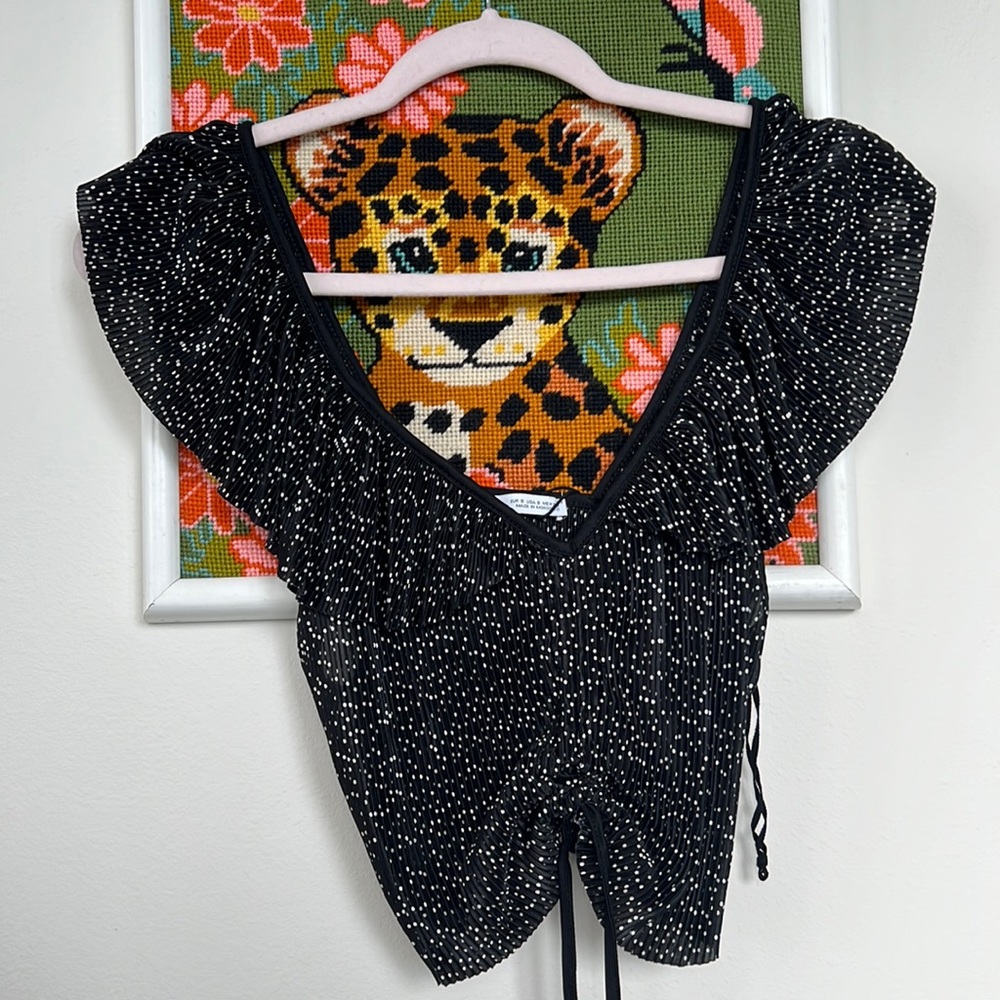Zara Polka Dot Scruntch Top